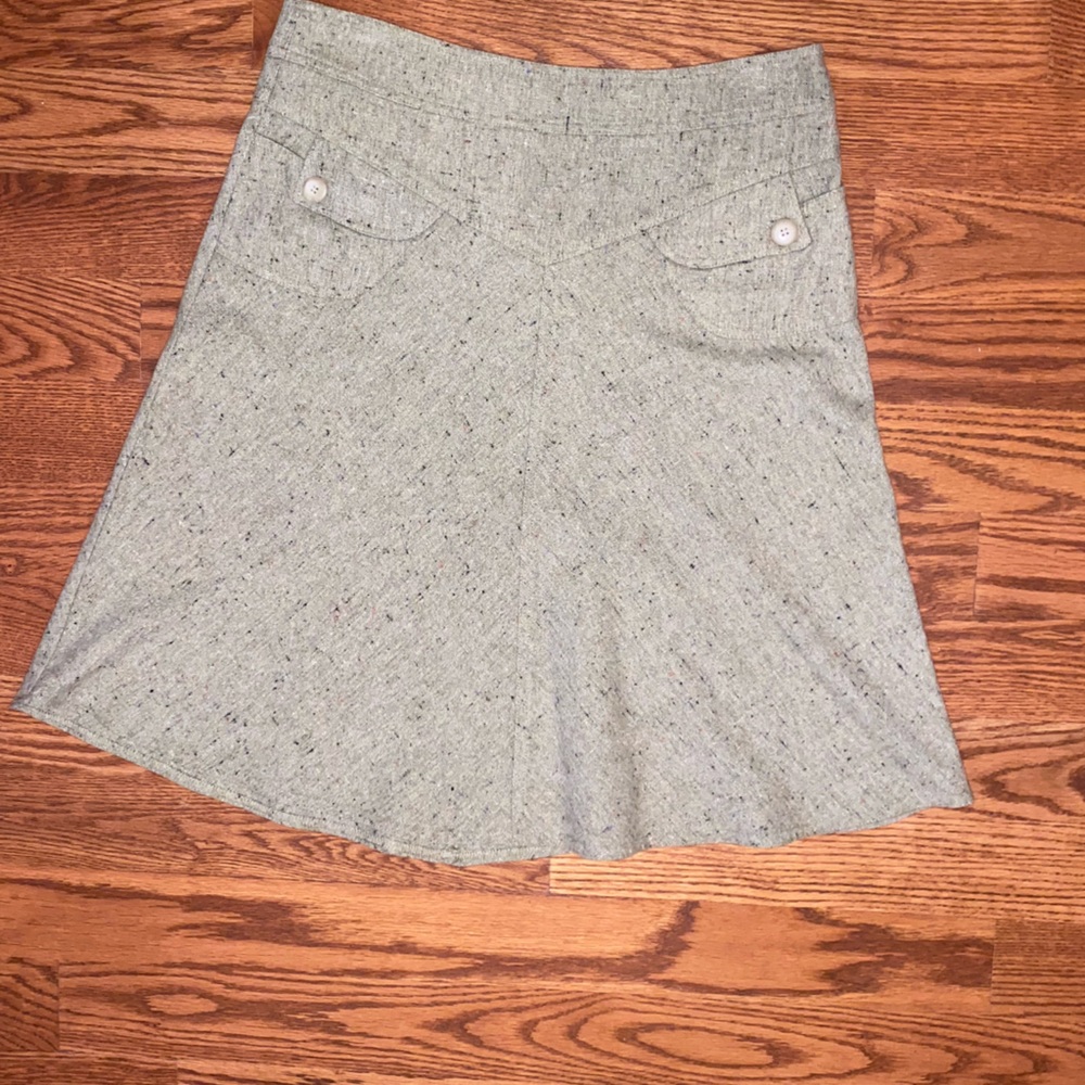 Necessary Objects Olive Green Wool Skirt